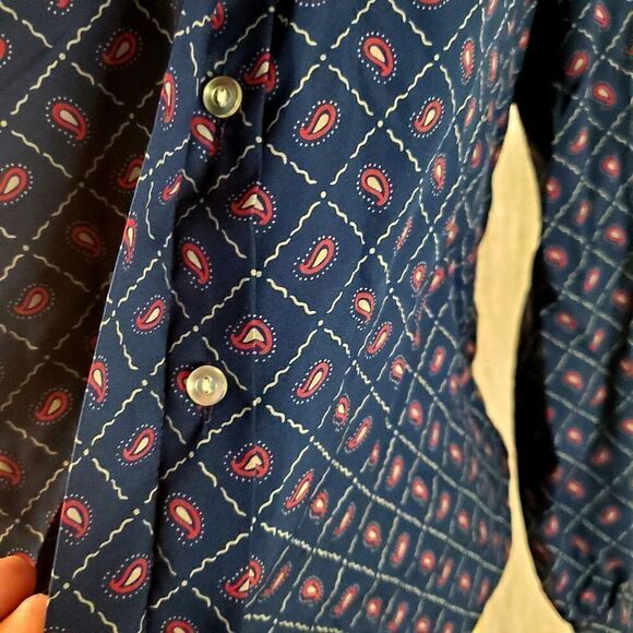 Pan-ter VTG High Neck Paisley Blouse Size 9/10 (Large) - Picture 10 of 12